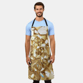 Tablier 3D abstraite texture or cristal. (Porté)