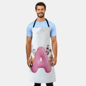 Tablier 3D Pink Balloon Letter A Forest Animals Apron (Porté)