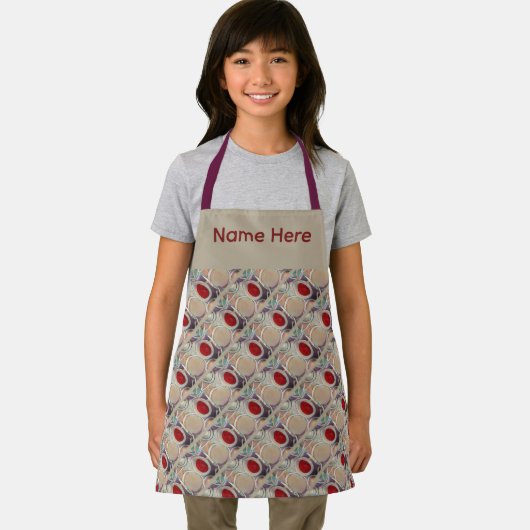 Tablier 3D Tan and Burgundy Modern Pattern (Insitu)