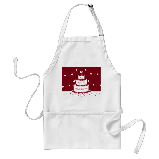 Tablier 40e anniversaire de rubis mariage conception de gâ (Devant)