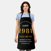 Tablier 40e anniversaire Né 1981 Black Gold Lady's (Porté)