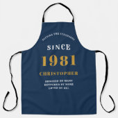 Tablier 40e anniversaire Né 1981 Blue Gold Man's (Recto)