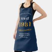 Tablier 40e anniversaire Né 1981 Blue Gold Man's (Insitu)