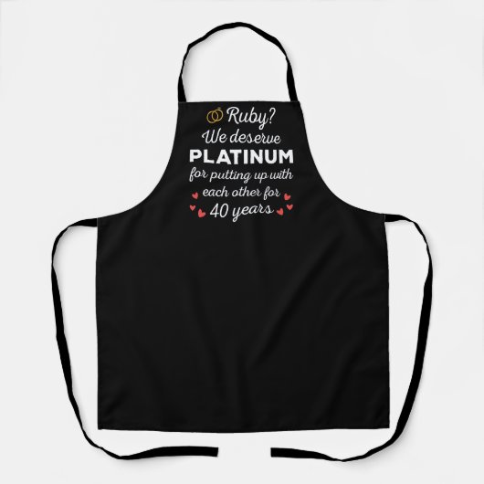 Tablier 40ème anniversaire du Mariage I - Ruby Funny Coupl (Recto)