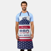 Tablier 4 juillet barbecue barbecue maître barbecue rouge (Porté)