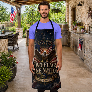 Tablier 4 juillet BBQ Deux Drapeaux Une Nation Magnifique