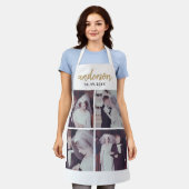 Tablier 4 Mariage photo Collage manuscrit Nom de famille (Porté)