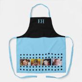 Tablier 4 photo initials polka dots black blue (Recto)