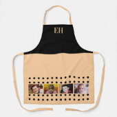 Tablier 4 photo initials polka dots black peach (Recto)