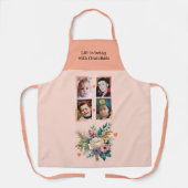 Tablier 4 photos grandchildren floral peach (Recto)