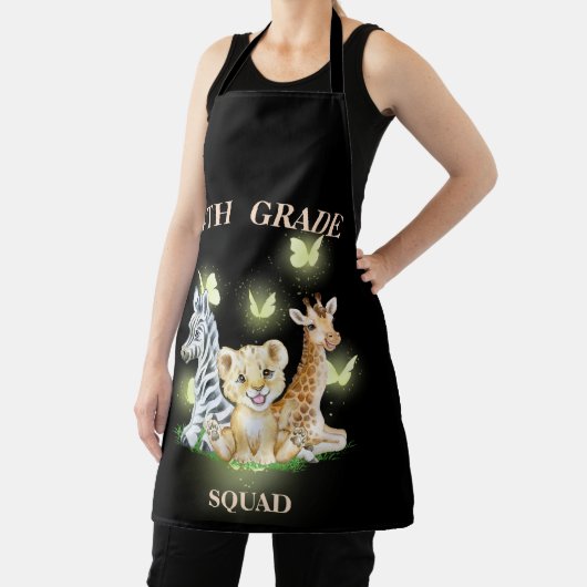 Tablier 4e année Squad Neon zoo sauvage Retour à l'école (Insitu)