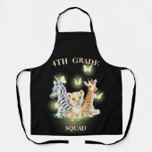 Tablier 4e année Squad Neon zoo sauvage Retour à l'école (Recto)