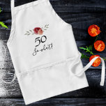 Tablier 50 Alors quelle aquarelle Rose Funny 50e anniversa<br><div class="desc">50 Alors quel Aquarelle Rose Funny 50e Anniversaire Adulte Apron. Design floral avec script 50 alors quoi. Le design comporte une citation positive et drôle 50 alors que dans un script blanc et de beaux roses et brindilles aquarelles. L'tablier est idéal pour une femme célébrant son 50e anniversaire et a...</div>