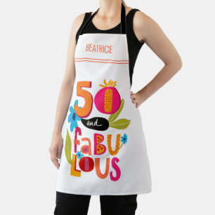 Tablier 50 et fabuleux 50e anniversaire Whimsical Letterin