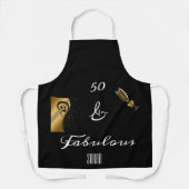 Tablier 50 et Fabulous Black Gold Anniversaire Nom (Recto)