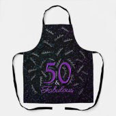 Tablier 50 Et Fabulous Black Purple Élégant Anniversaire (Recto)