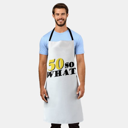 Tablier 50 Quelle drôle de typographie moderne 50e anniver (Porté)