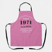 Tablier 50e anniversaire 1971 Pink Black pour sa personnal (Recto)