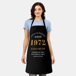 Tablier 50e anniversaire 1972 Black Gold pour sa personnal