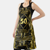 Tablier 50e anniversaire Art Déco Gold Black Great Gatsby (Insitu)