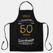 Tablier 50e anniversaire Black Gold Legendary Funny (Recto)