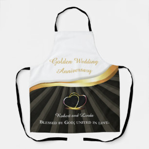 Tablier 50e anniversaire de mariage religieux Golden