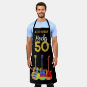 Tablier 50e anniversaire Guitar Rocks 50 Nom (Porté)