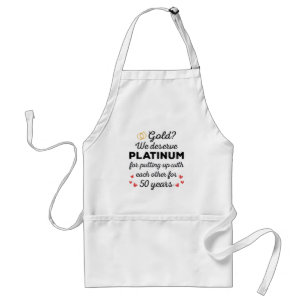 Tablier 50ème anniversaire de Mariage I - Gold Funny Coupl
