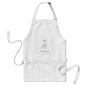 Tablier 50th Anniversary of Priest with Embossed Cross
