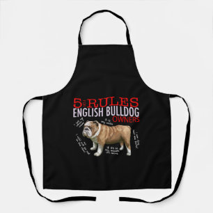 Tablier 5 Règles pour les propriétaires de bulldog anglais