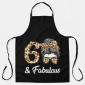 Tablier 60 ans Fabuleux Messy Bun Leopard 60e naissance (Recto)