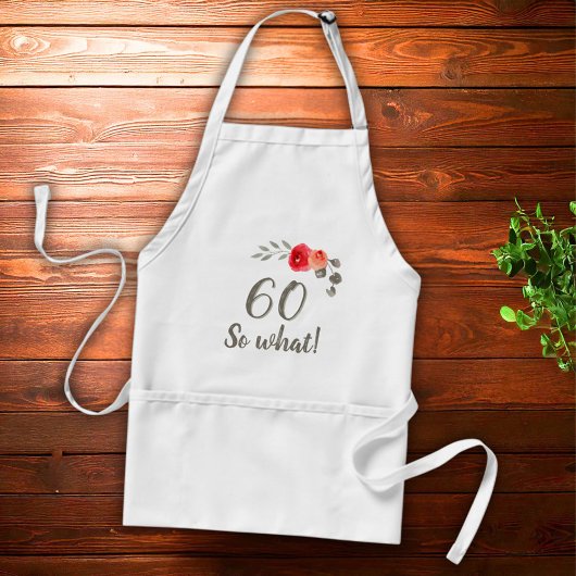 Tablier 60e anniversaire drôle dire de l'aquarelle Floral 