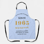 Tablier 60e anniversaire Né 1965 Bleu (Recto)