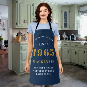 Tablier 60e anniversaire Né 1965 Bleu