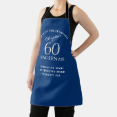 Tablier 60th Birthday Ajouter le nom Elegant Blue and Whit (Insitu)