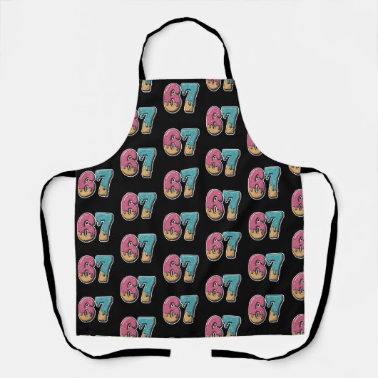 Tablier 67 Ice Cream Drip Meme Funny Six Seven Gen Alpha  (Recto)