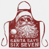 Tablier 67 Meme Drôle Santa Dit Six Sept Noël (Recto)
