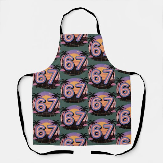 Tablier 6 7 Six Seven Vaporwave Gen Z Alpha Mème (Recto)