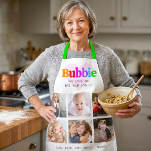Tablier 6 Collage de photos Nous t'aimons Bubbie Multicolo