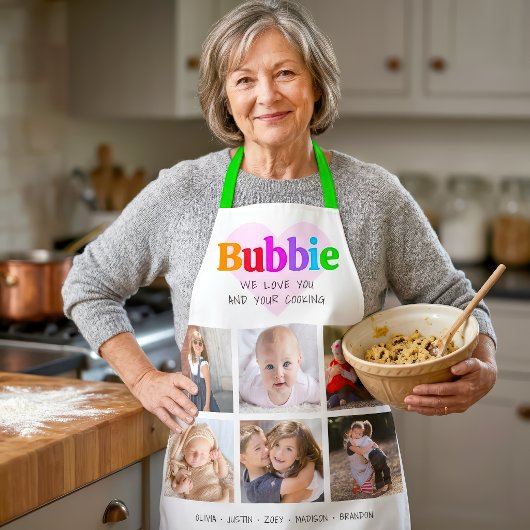Tablier 6 Collage de photos Nous t'aimons Bubbie Multicolo