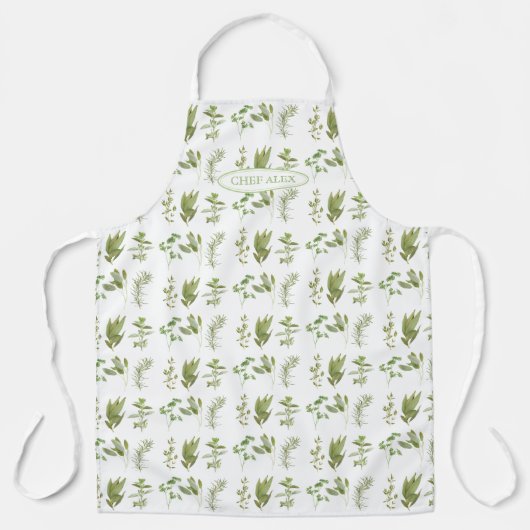 Tablier 6 HERBES FRAÎCHES Apron + Nom - grand (Recto)