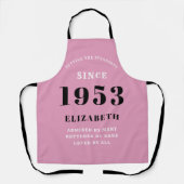 Tablier 70e anniversaire 1953 Dame noire rose (Recto)