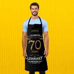 Tablier 70e anniversaire Black Gold Legendary Funny