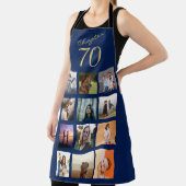 Tablier 70e anniversaire Photo Collage Blue Gold (Insitu)