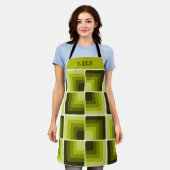 Tablier 70s Rainbow Squares Monochrome Green (Porté)