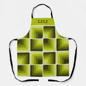 Tablier 70s Rainbow Squares Monochrome Green (Recto)