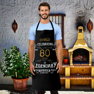 Tablier 80e anniversaire Black Gold Legendary Funny