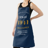 Tablier 80e anniversaire Né 1941 Blue Gold Man's (Insitu)