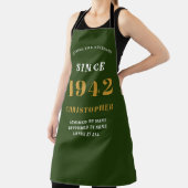 Tablier 80e anniversaire Né 1942 Green Gold Man's (Insitu)