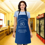 Tablier 80th Birthday Ajouter le nom Elegant Blue and Whit<br><div class="desc">Célébrez le 80e anniversaire de votre bien-aimé avec un tablier personnalisé de Zazzle! Cet élégant tablier est décoré dans un style classique bleu et blanc, qui sera parfait dans n'importe quelle cuisine. Surprenez votre personne spéciale avec un cadeau qui montre combien vous vous souciez. Personnalisez-le en ajoutant leur nom et...</div>